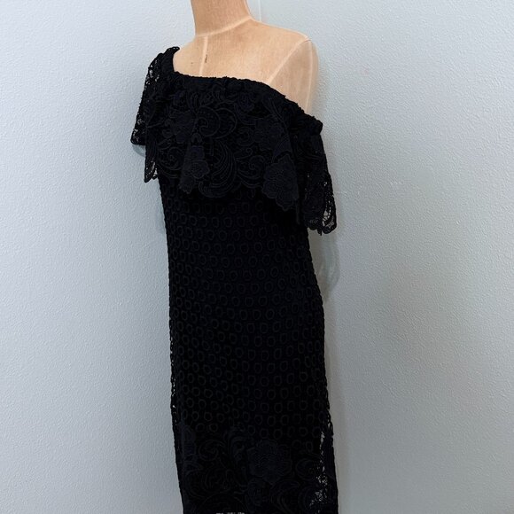 Gianni Bini Black Off-Shoulder Lace Midi Dress – Cocktail / Evening - Picture 1 of 3
